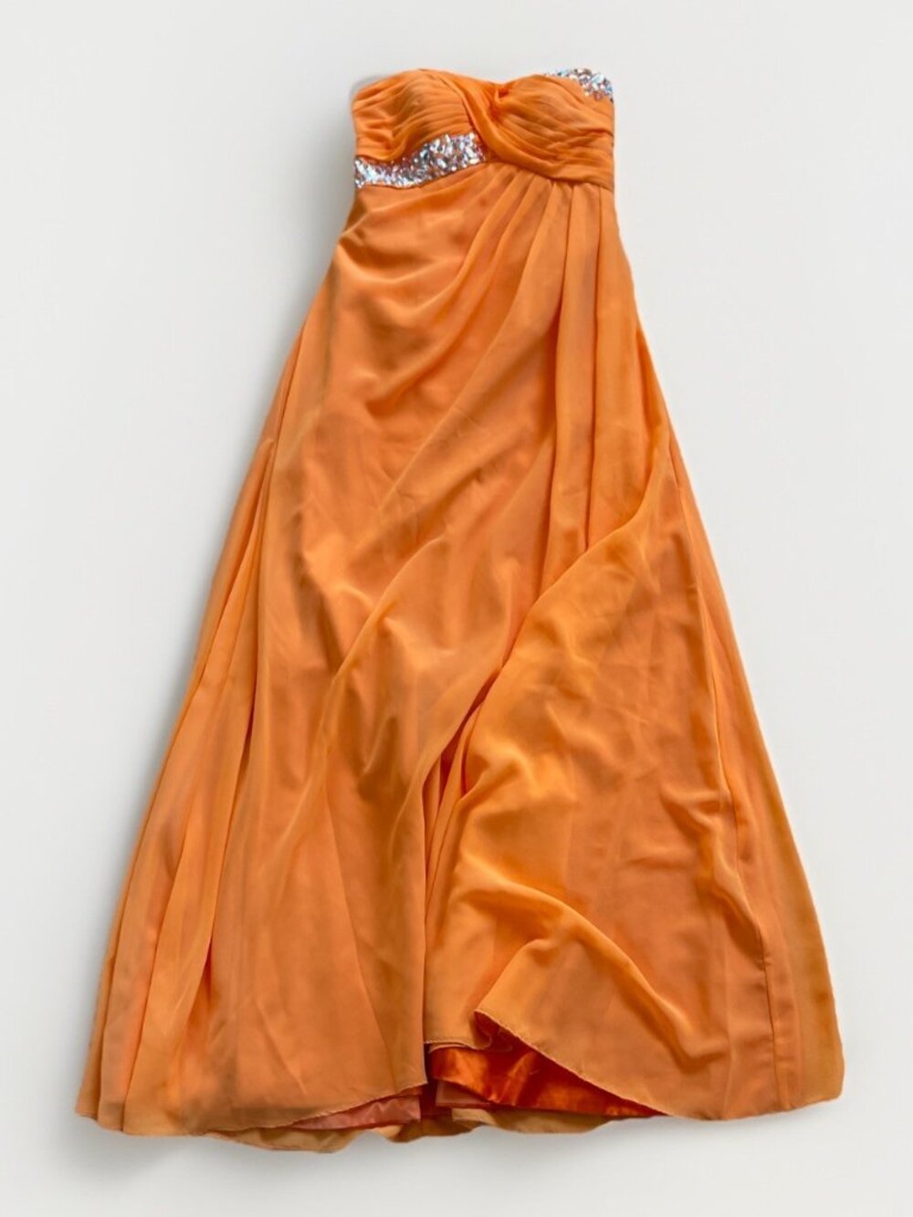 Y2K JJ's House Embellished Flowy Fairy Orange Glam Prom Evening Princess Read